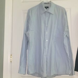 Calvin Klein XL Blue and white striped Long sleeve dress shirt
